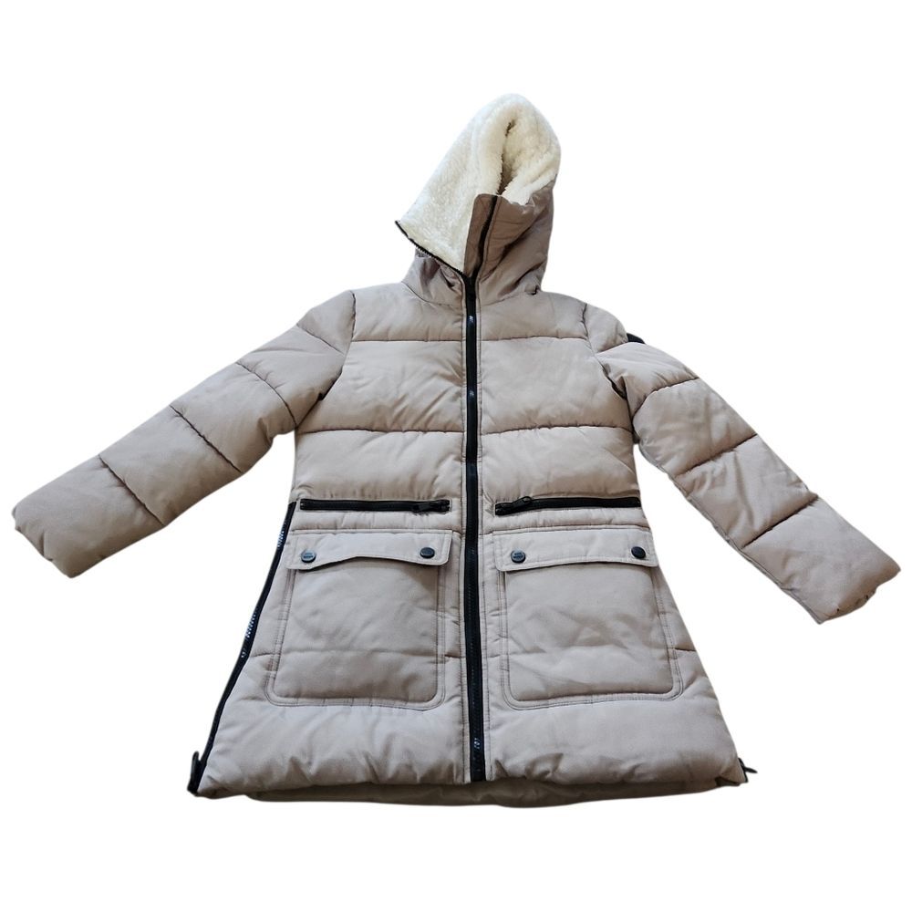 Steve Madden Tan Hooded Utility Puffer Coat. Sz. S/P (7/8) NWT